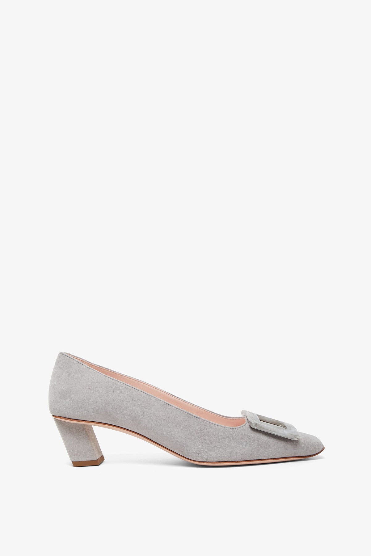 Roger Vivier Belle Vivier 45 Grey Suede Pumps