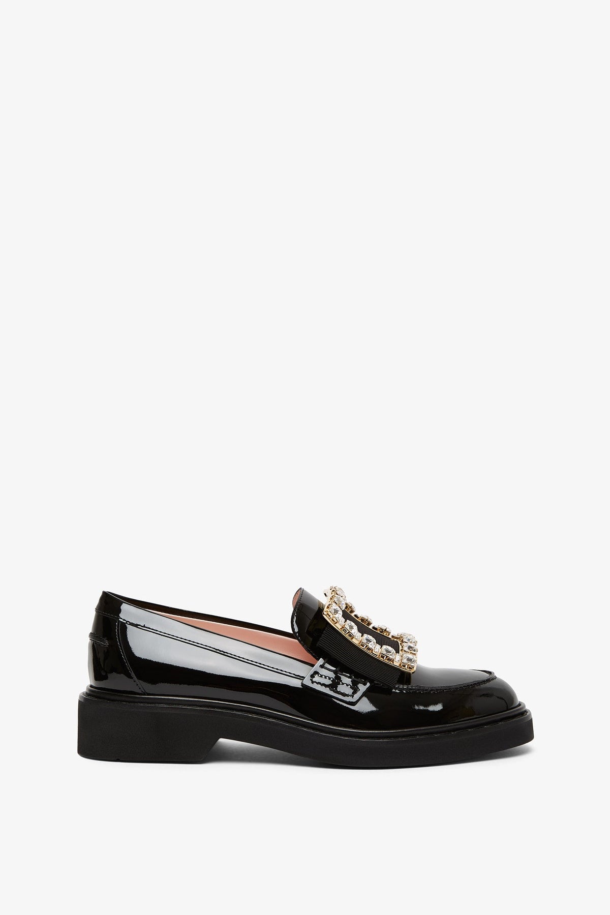 Shop Roger Vivier Viv Rangers Black Patent Loafers