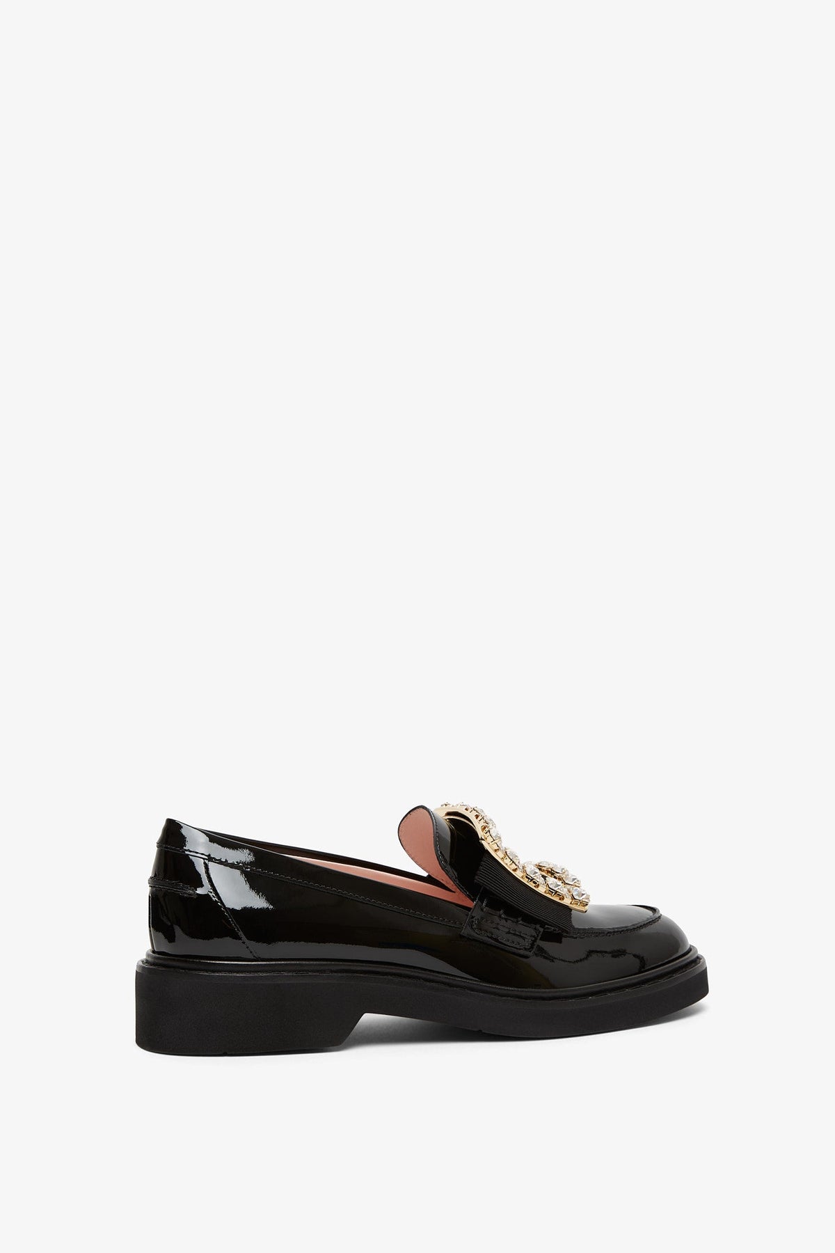 Shop Roger Vivier Viv Rangers Black Patent Loafers