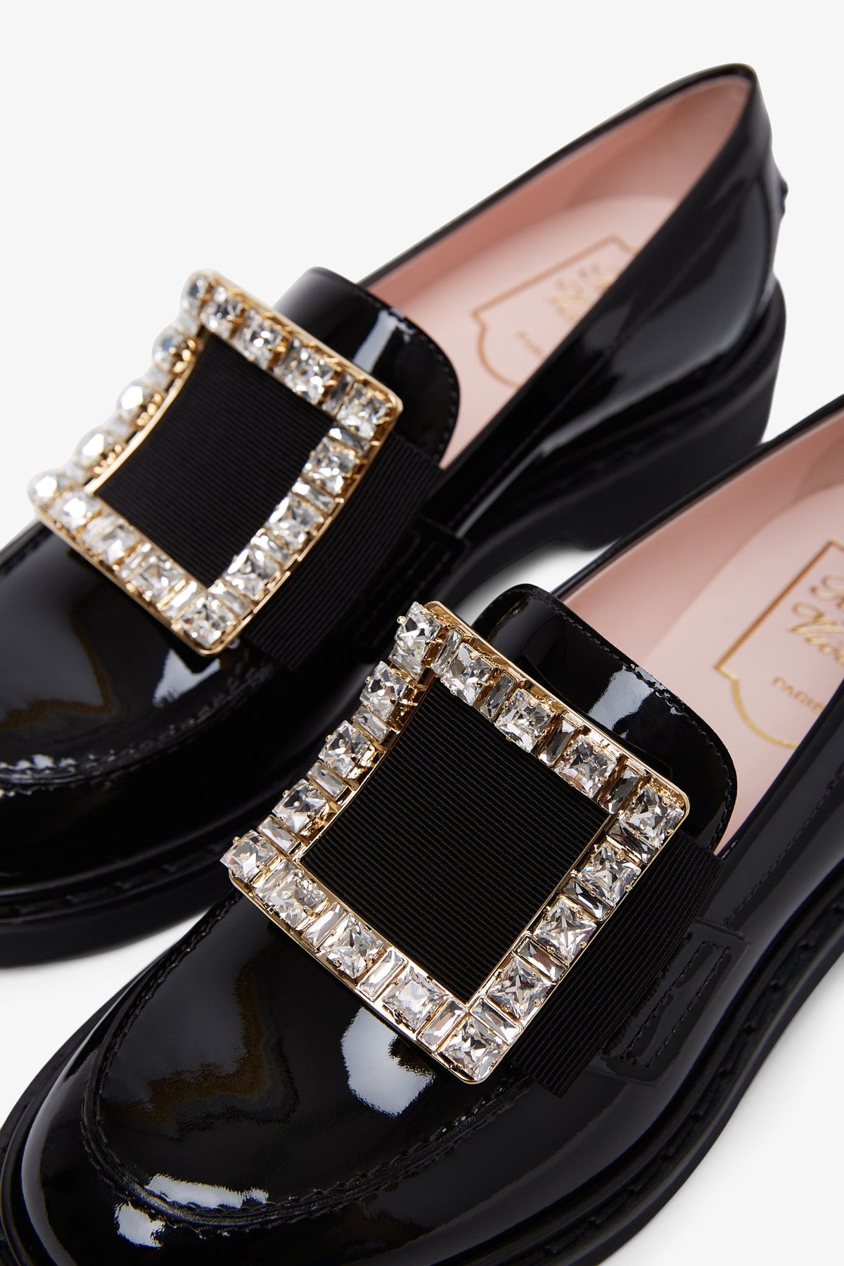 Shop Roger Vivier Viv Rangers Black Patent Loafers