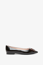 Gommettine black patent ballerinas