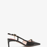 Viv Canard 55 black slingbacks
