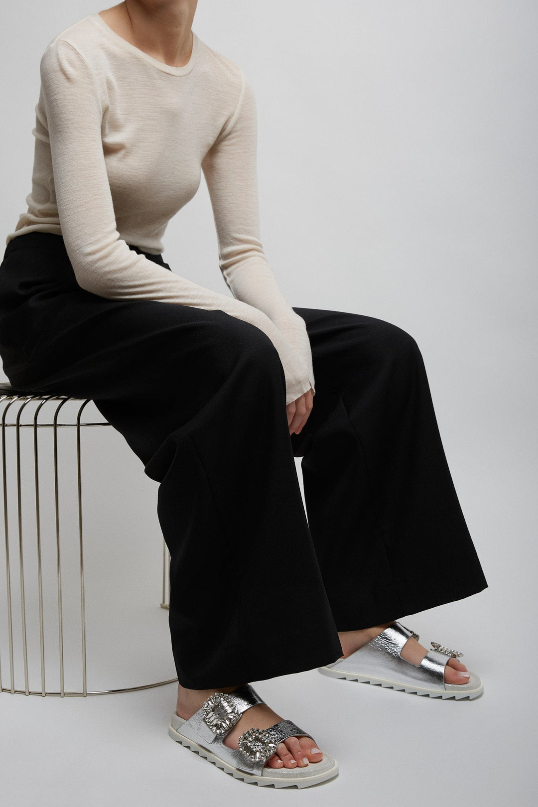 Roger Vivier | Slidy Viv silver slides | Savannahs