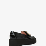 Viv Rangers high black patent loafers