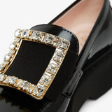 Viv Rangers high black patent loafers