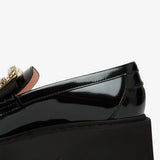 Viv Rangers high black patent loafers