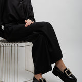 Viv Rangers high black patent loafers