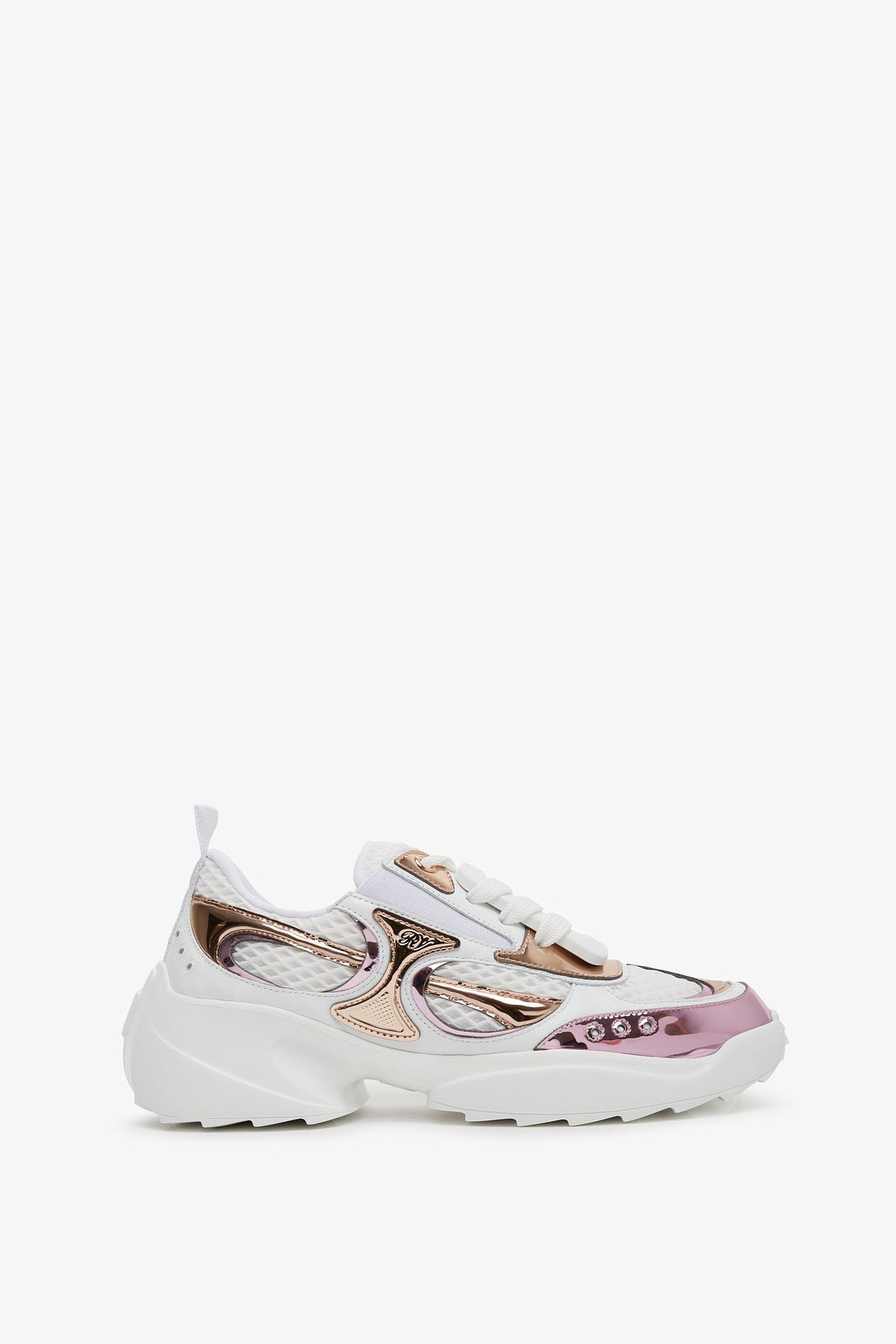 ROGER VIVIER VIV ON THE RUN PLATINUM SNEAKERS