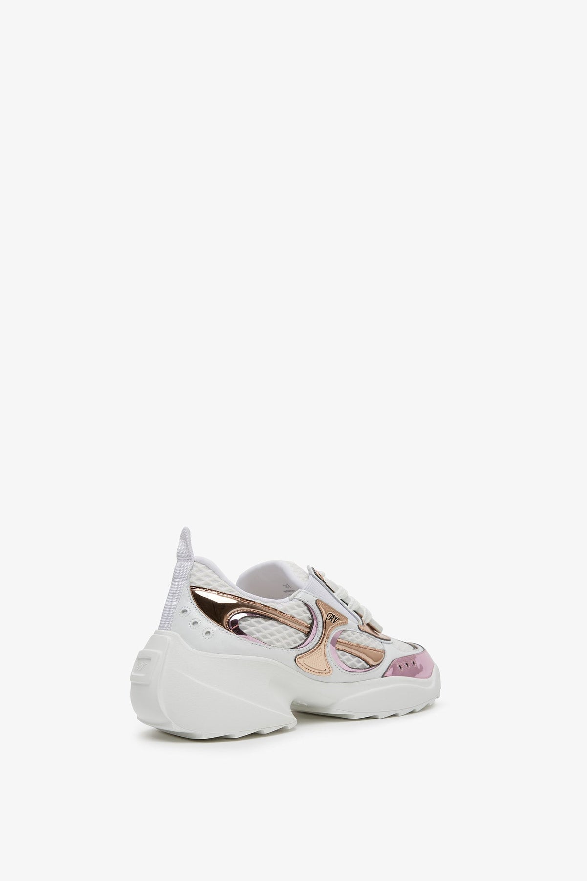 ROGER VIVIER VIV ON THE RUN PLATINUM SNEAKERS