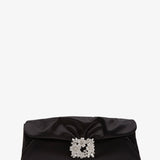 RV black satin clutch
