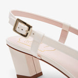 Belle Vivier 45 white mesh slingback pumps