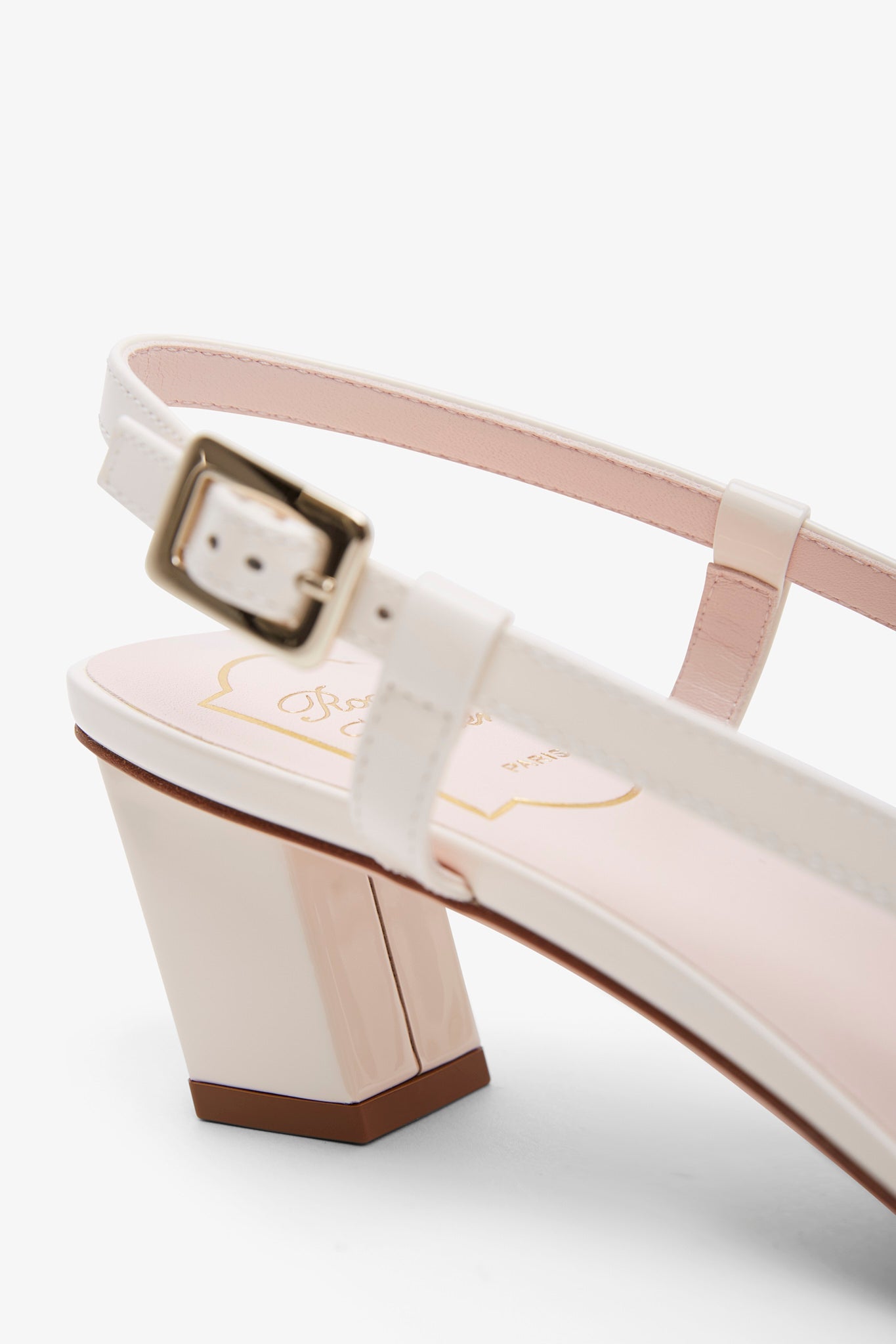 Belle Vivier 45 white mesh slingback pumps