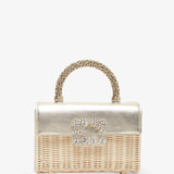 Jewel Efflorescence rattan mini bag