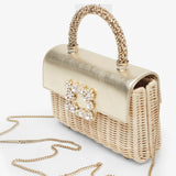 Jewel Efflorescence rattan mini bag