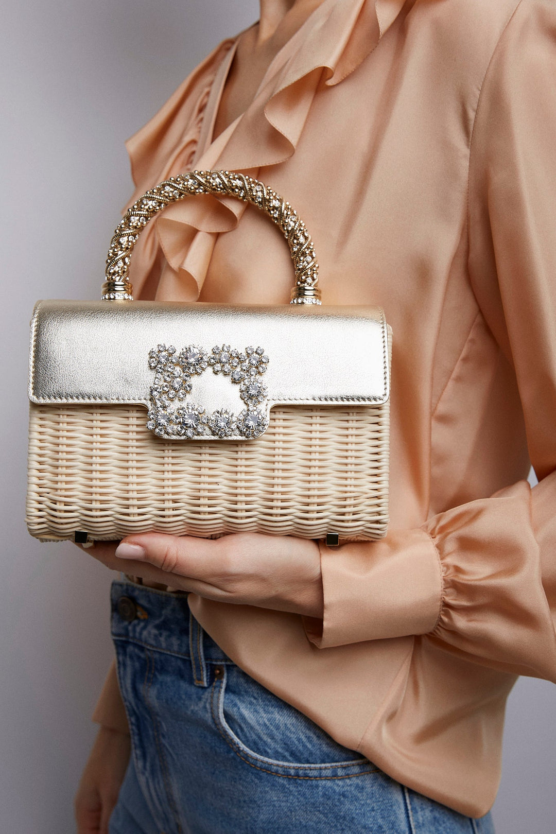 Roger Vivier | Jewel Efflorescence rattan mini bag | Savannahs