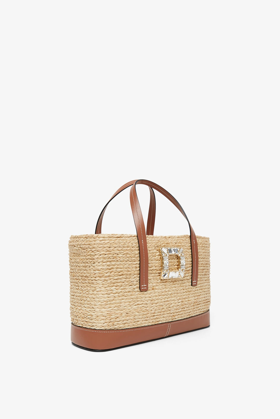 Roger Vivier ヴィヴスケートラフィア ショッピング バッグ Roger Vivier | Viv Skate embellished raffia tote bag | Savannahs