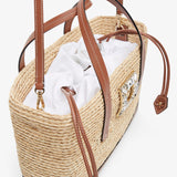 Viv Skate embellished raffia tote bag