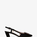 Belle Vivier black turtle sling backs