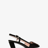 Belle Vivier black turtle sling backs