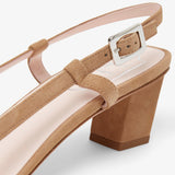 Belle Vivier 45 beige turtle sling backs