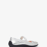 Padded silver ballerinas