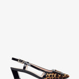 Belle Vivier 45 leopard slingbacks
