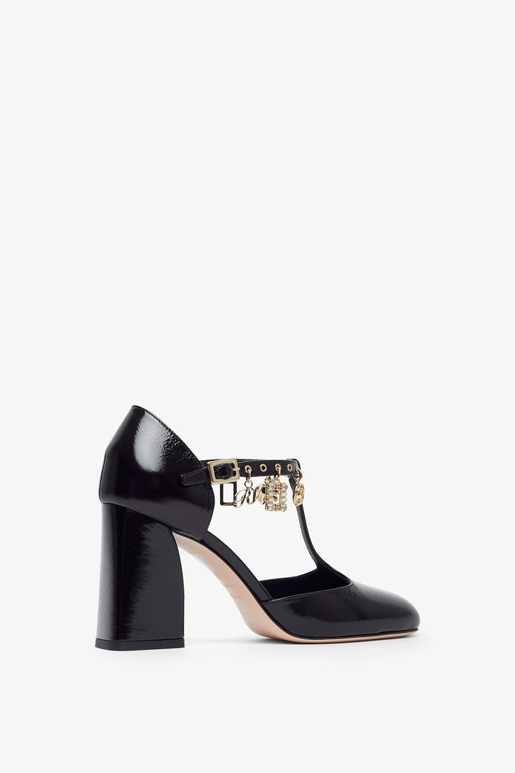 Tres Vivier 85 black with gold charms