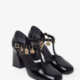 Tres Vivier 85 black with gold charms