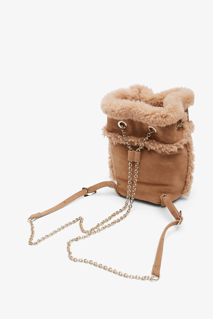 Tres Vivier shearling back pack