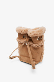 Tres Vivier shearling back pack
