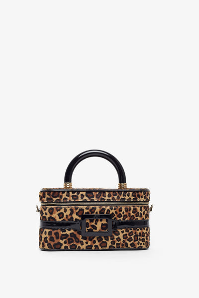 Belle Vivier vanity leopard mini bag