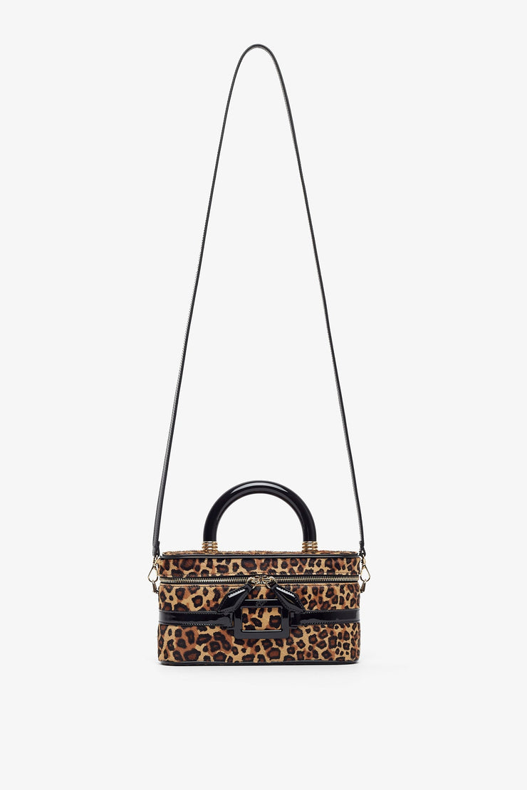 Belle Vivier vanity leopard mini bag