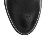 Flavius black leather knee-boot