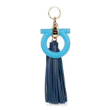 Blue leather Gancio keyring