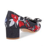 Eva Jeans embroidered denim pump