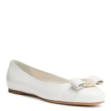 Varina white leather ballerinas