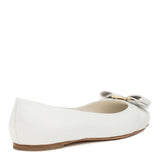 Varina white leather ballerinas