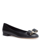 Varina 10 black gold stud flats