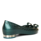 Flower heel jelly ballet flats