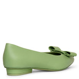 Viva hedren green leather flats