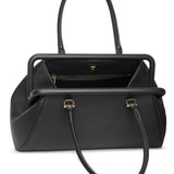 Frame leather shoulder bag