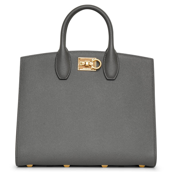Ferragamo | The Studio Box sparrow grey tote bag | Savannahs