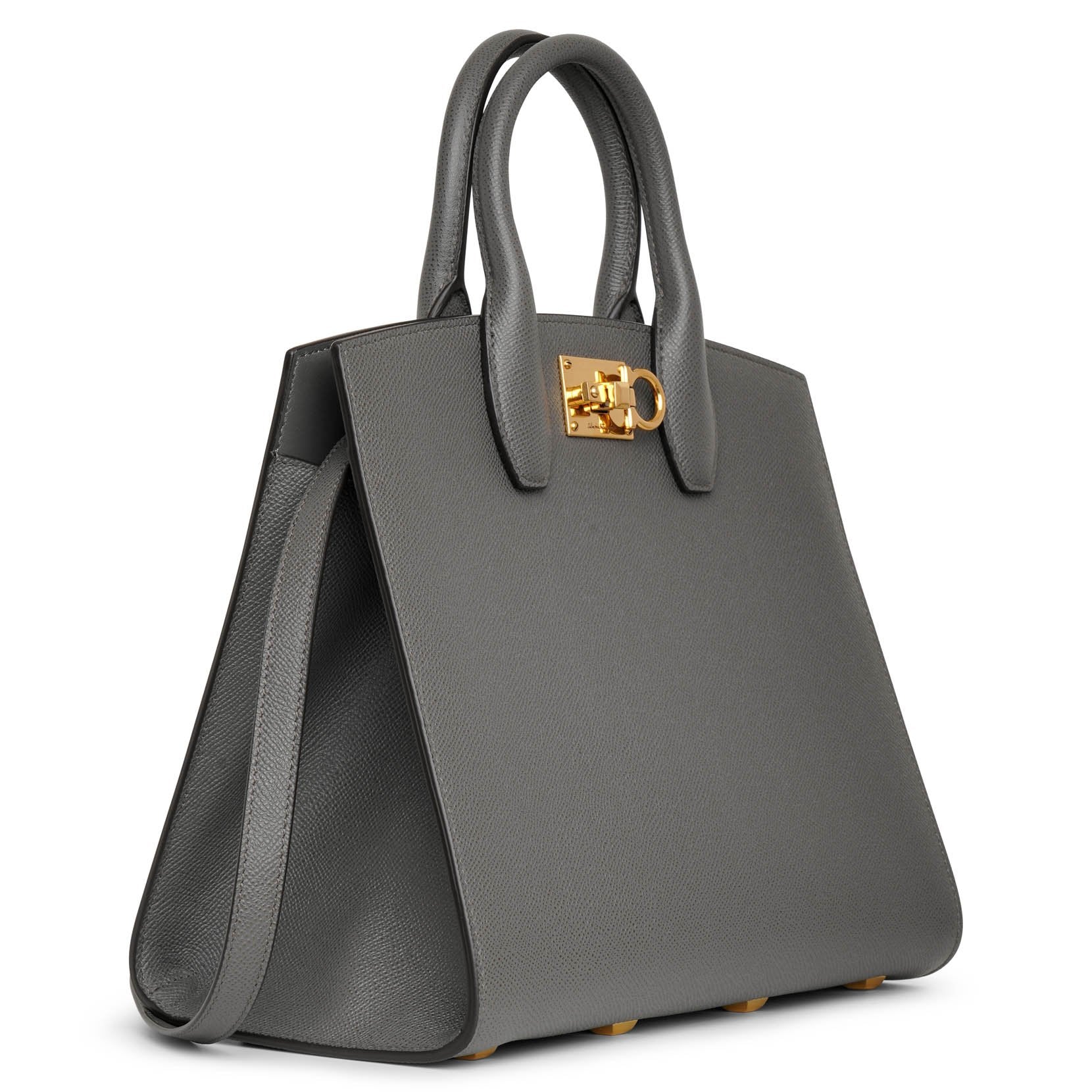 Ferragamo | The Studio Box sparrow grey tote bag | Savannahs