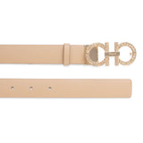 Cashew 25 leather gancini strass buckle belt
