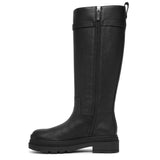 Vara chain black leather high boots