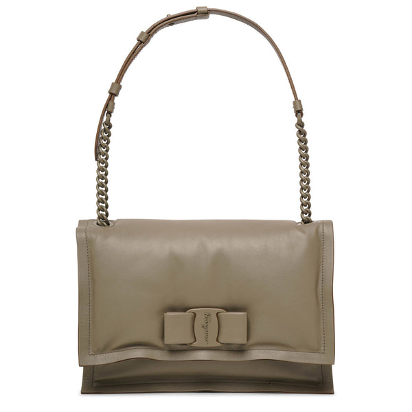 Ferragamo | Viva bow olive leather bag | Savannahs
