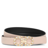 New Gancini crystal black leather belt