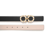 New Gancini crystal black leather belt