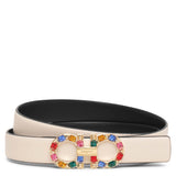 New Gancini crystal bone leather belt