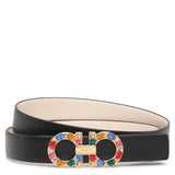 New Gancini crystal bone leather belt